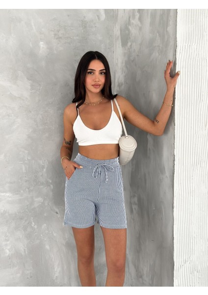 Su Yolu Çizgili Yazlık Şort SYL-0034