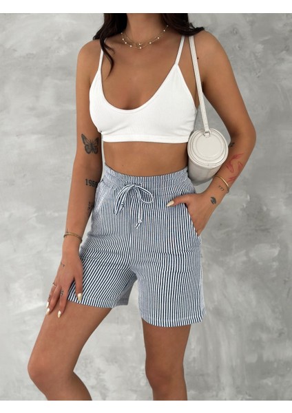 Su Yolu Çizgili Yazlık Şort SYL-0034 fırsatları