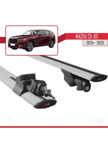 Mazda Cx-80 2024-2025 Arası ile Uyumlu Hook Model Ara Atkı Tavan Barı Gri 2 Adet indirimleri