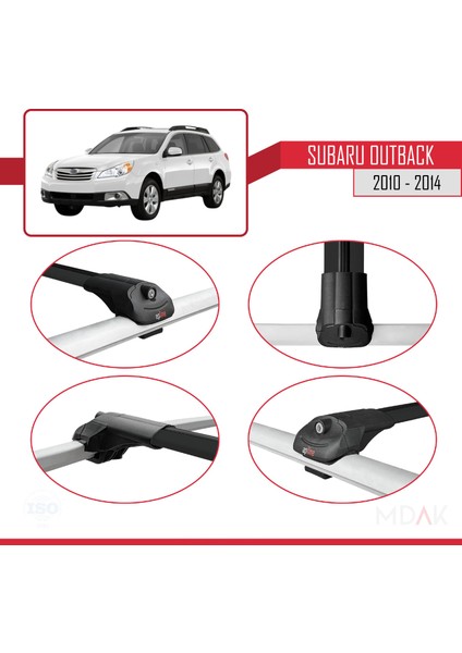 Subaru Outback 2010-2014 Arası ile Uyumlu Ace-1 Ara Atkı Tavan Barı Siyah 2 Adet fırsatları