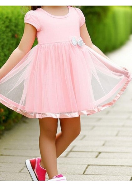 Kız Çocuk Fiyonk Detaylı Tüllü Elbise indirimleri