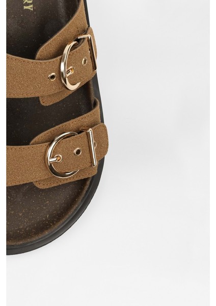 Kadın Vian Taba Süet Kemerli Terlik fırsatları