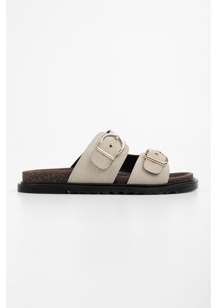 Kadın Vian Bej Süet Kemerli Terlik fiyatları