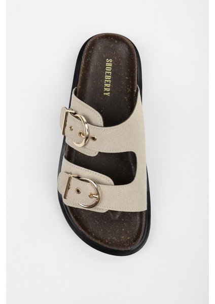 Kadın Vian Bej Süet Kemerli Terlik fırsatları