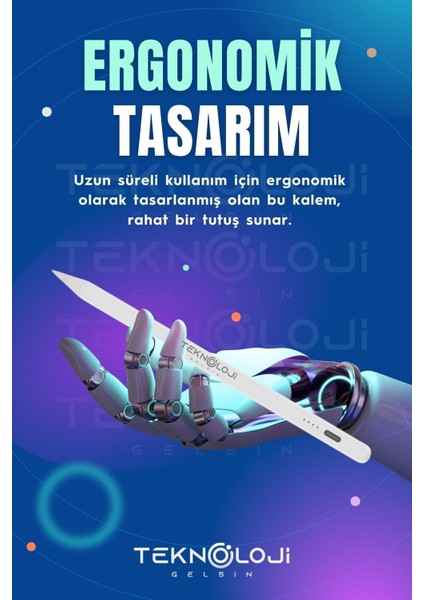 Stylus Pen Dokunmatik Tablet Kalemi Ios Android Windows Uyumlu Yedek Uç Hediyeli Yeni Nesil Type-C indirimleri