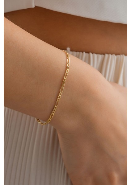 14 Ayar Altın Figaro Zincir Bileklik fiyatları