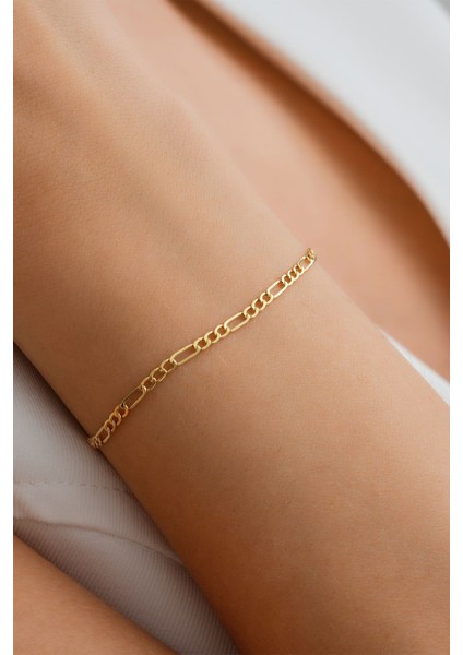 14 Ayar Altın Figaro Zincir Bileklik fırsatları