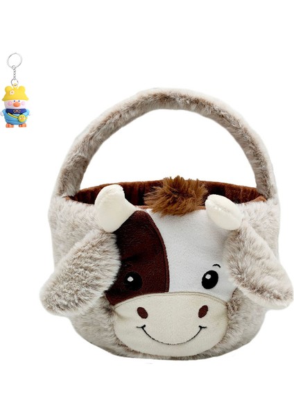 Paskalya Plush Inek Doğu Sepeti Peluş Inek Şeker Sepeti Tavşan Sepeti (Yurt Dışından)
