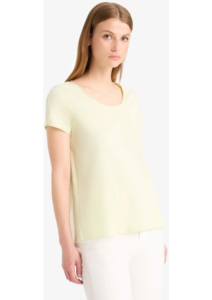 Yeni Sezon Regular Fit Yuvarlak Yaka Basic Düz Kısa Kollu Tişört modelleri