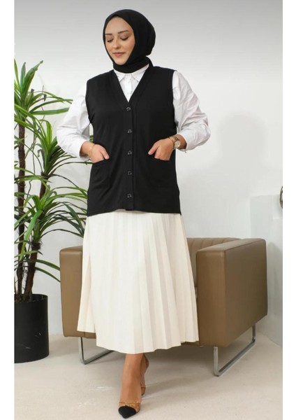 Anneler Gününe Özel Kısa Anne Penye Kumaş Yelek