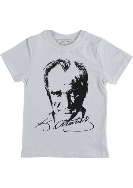 Erkek ve Kız Çocuk Atatürk Baskılı Tişört/ T-Şhirt