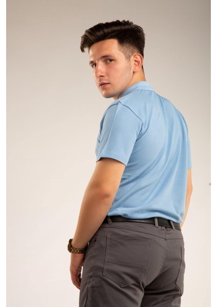 Mavi Kısa Kollu Genç Boy Lise Okul Lakos Polo Yaka T-Shirt modelleri