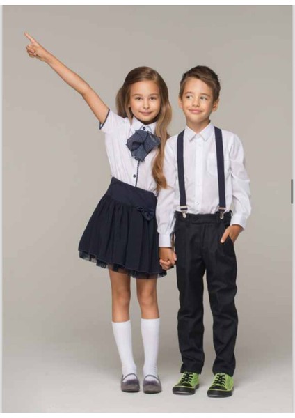 Lacivert Unisex Okul Pantolonu Beli Lastikli Likralı Slim Fit Comfort Canvas Kaşkorse Çocuk Pantolon modelleri