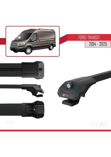 Ford Transit 2014 ve Sonrası ile Uyumlu Ace-1 Ara Atkı Tavan Barı Siyah 3 Adet modelleri