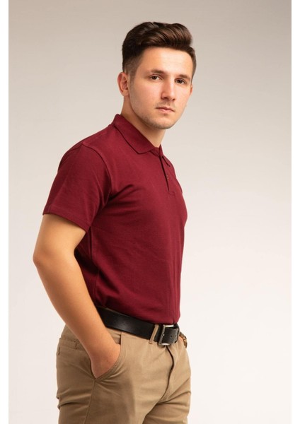 Bordo Kısa Kollu Genç Boy Lise Okul Lakos Polo Yaka T-Shirt fiyatları