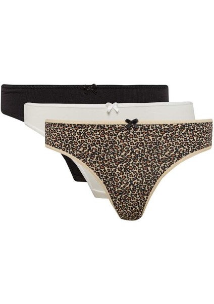 Yeni Sezon Leopar Desenli 3'lü Paketli Slip Külot-Fall In Love
