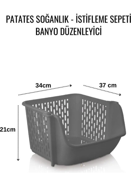 Elite 4 Katlı Patates & Soğanlık, Katlı Sebzelik, Büyük Düzenleyici, Oyuncak Sepeti, Banyo Organizeri Gri 1 Adet fiyatları