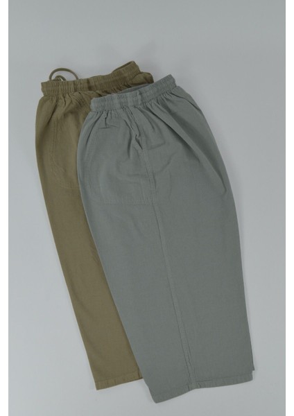 Erkek %100 Pamuk Yıkamalı Büyük Beden Hambez 2'li Paket Kapri