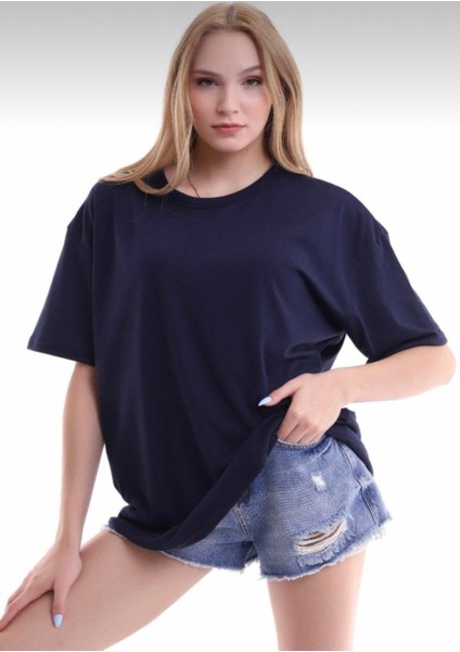 Unisex Kırmızı Bisiklet Yaka Basic Oversize T-Shirt modelleri