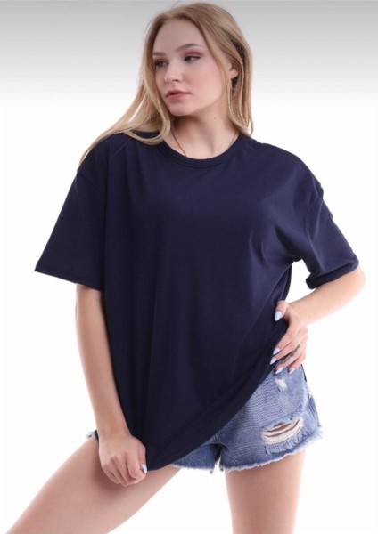 Unisex Kırmızı Bisiklet Yaka Basic Oversize T-Shirt fırsatları