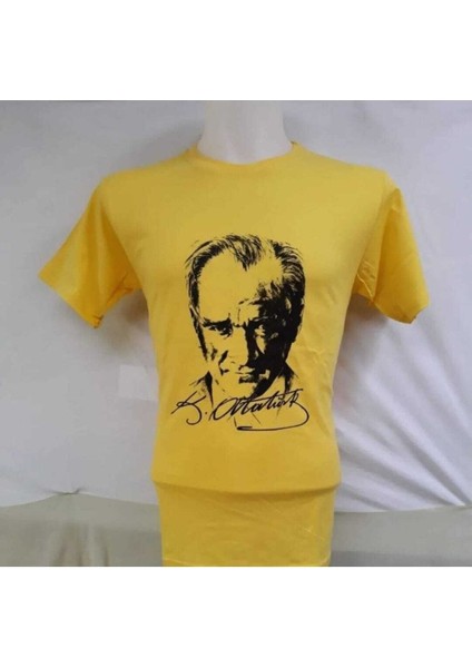 Unısex 23 Nisan 29 Ekim 10 Kasım 19 Mayıs Gösteri Kostüm Atatürk Baskılı Kırmızı Kısa Kol T-Shırt