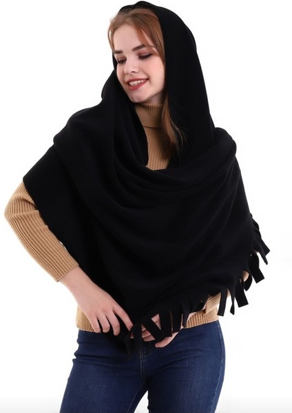 Sıyah Polar Atkı Şal modelleri