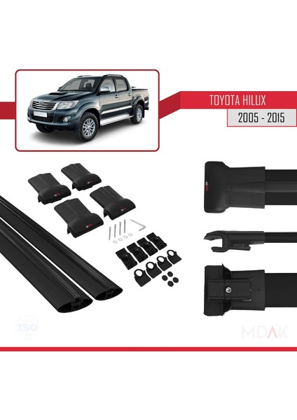 Toyota Hilux 7 (AN30) 2005-2015 Arası ile Uyumlu Fly Model Ara Atkı Tavan Barı Siyah 2 Adet indirimleri