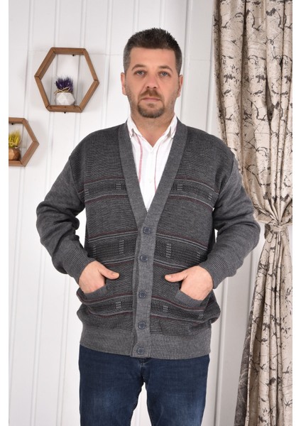 Düğmeli Çift Cepli Hırka