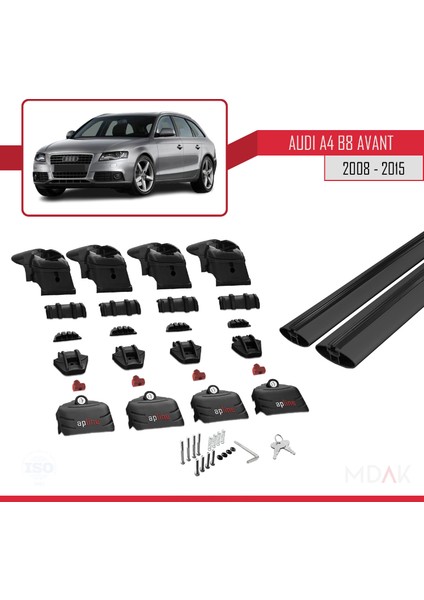 A4 (B8) Avant 2008-2015 Arası ile Uyumlu Ace-2 Ara Atkı Tavan Barı Siyah 2 Adet indirimleri