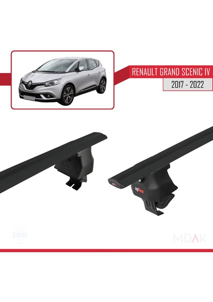 Renault Grand Scenic 4 2017-2022 Arası ile Uyumlu Ace-4 Ara Atkı Tavan Barı Siyah 2 Adet fırsatları