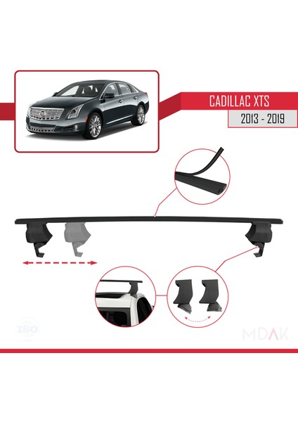 Cadillac Xts 2013-2019 Arası ile Uyumlu Ace-4 Ara Atkı Tavan Barı Siyah 2 Adet modelleri