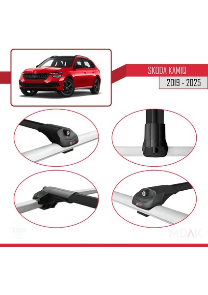 Skoda Kamiq 2019 ve Sonrası ile Uyumlu Ace-1 Ara Atkı Tavan Barı Siyah 2 Adet modelleri