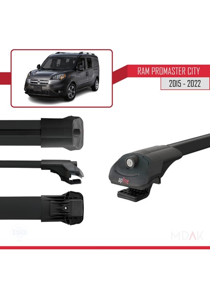 Ram Promaster City (636) 2015-2022 Arası ile Uyumlu Ace-1 Ara Atkı Tavan Barı Siyah 2 Adet modelleri
