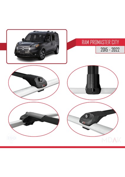 Ram Promaster City (636) 2015-2022 Arası ile Uyumlu Ace-1 Ara Atkı Tavan Barı Siyah 2 Adet fırsatları