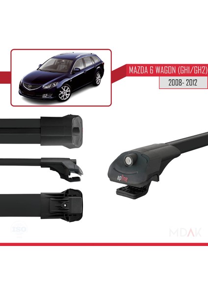 Mazda 6 Iı (Gz) Wagon 2008-2012 Arası ile Uyumlu Ace-1 Ara Atkı Tavan Barı Siyah 2 Adet modelleri