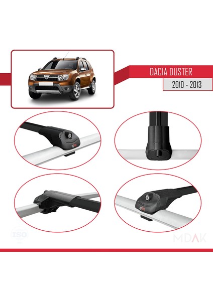 Dacia Duster (Hs) Pre-Facelift 2010-2013 Arası ile Uyumlu Ace-1 Ara Atkı Tavan Barı Siyah 3 Adet fırsatları