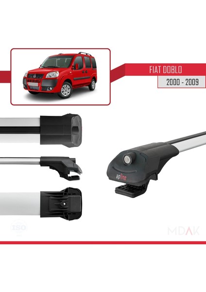Fiat Doblo 2000-2009 Arası ile Uyumlu Ace-1 Ara Atkı Tavan Barı Gri 2 Adet fırsatları