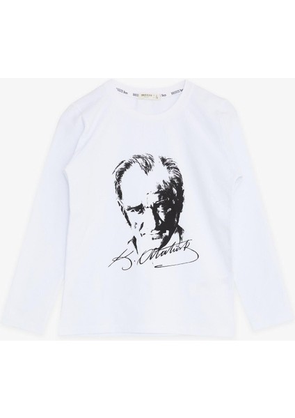 Uzun Kollu Atatürk Baskılı Çocuk Tişort Unısex modelleri