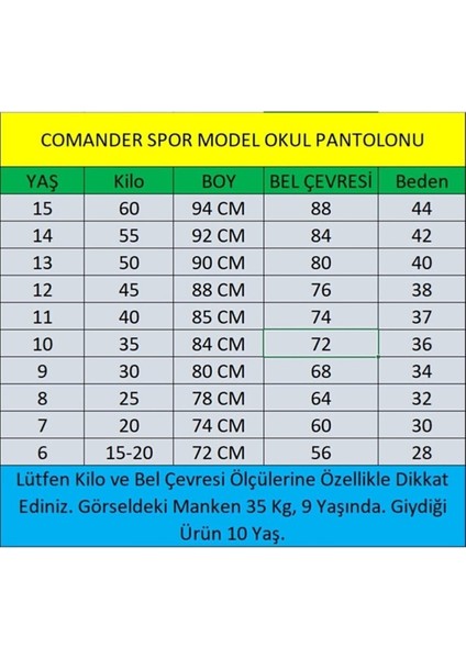 Comender Spor Model Likralı Kanvas Okul Pantolonu (Gizli Bel Lastikli) Siyah fırsatları