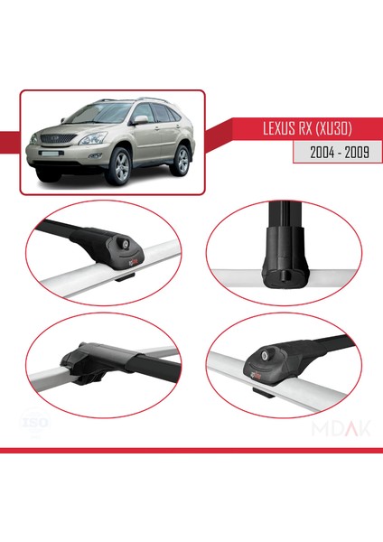 Lexus Rx 2 (XU30) 2004-2009 Arası ile Uyumlu Ace-1 Ara Atkı Tavan Barı Siyah 2 Adet fırsatları