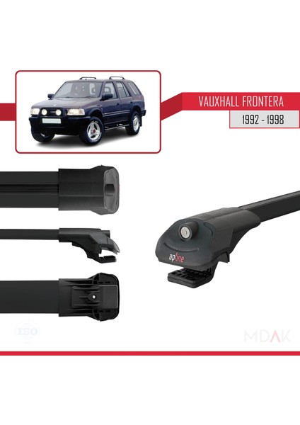 Vauxhall Frontera 1992-1998 Arası ile Uyumlu Ace-1 Ara Atkı Tavan Barı Siyah 3 Adet modelleri