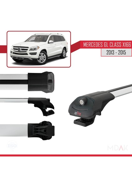Mercedes Gl Class 2 (X166) Pre-Facelift 2013-2015 Arası ile Uyumlu Ace-1 Ara Atkı Tavan Barı Gri 3 Adet modelleri
