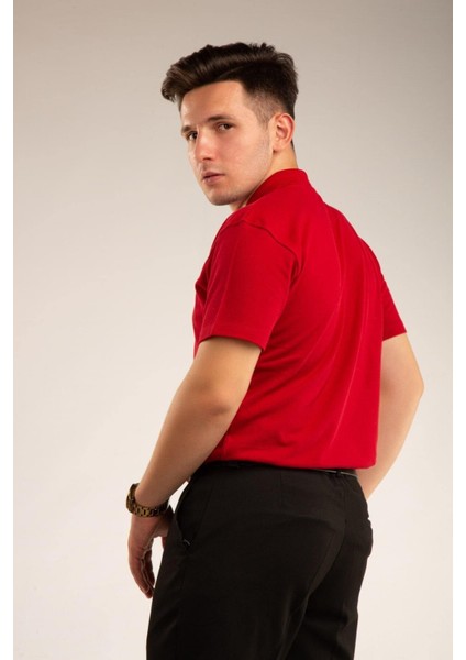 Kırmızı Kısa Kollu Genç Boy Lise Okul Lakos Polo Yaka T-Shirt indirimleri