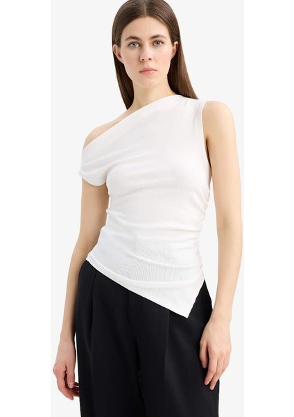 Yeni Sezon Slim Fit Dar Kesim Tek Omuzlu Ribana Atlet modelleri