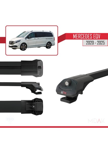 Mercedes Eqv (W447) 2020 ve Sonrası ile Uyumlu Ace-1 Ara Atkı Tavan Barı Siyah 4 Adet modelleri