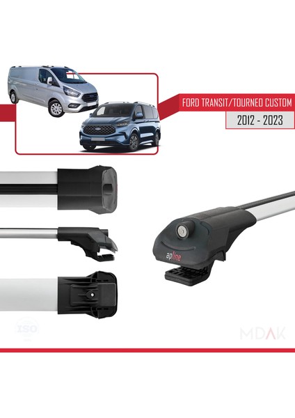 Ford Transit/tourneo Custom 2012-2023 Arası ile Uyumlu Ace-1 Ara Atkı Tavan Barı Gri 4 Adet