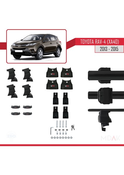 Toyota Rav4 Iv (XA40) Pre-Facelift 2013-2015 Arası ile Uyumlu Ace-4 Ara Atkı Tavan Barı Siyah 2 Adet indirimleri