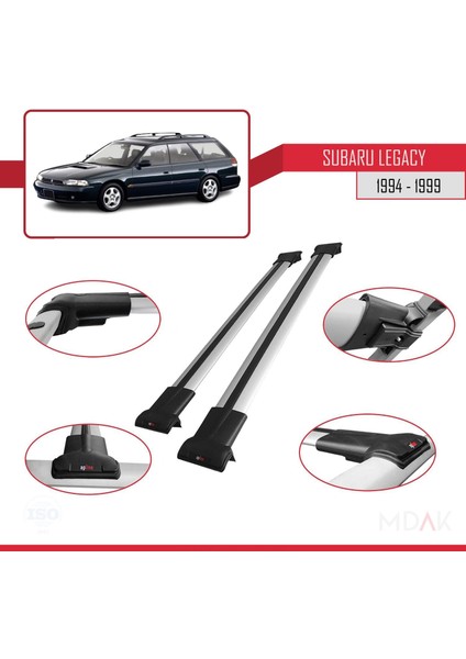 Subaru Legacy 2 (Bd) 1994-1999 Arası ile Uyumlu Fly Model Ara Atkı Tavan Barı Gri 2 Adet fırsatları