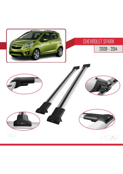 Chevrolet Spark (M300) 2009-2014 Arası ile Uyumlu Fly Model Ara Atkı Tavan Barı Gri 2 Adet fırsatları