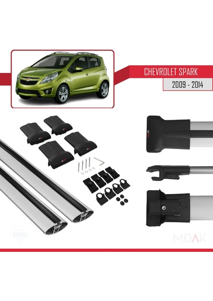 Chevrolet Spark (M300) 2009-2014 Arası ile Uyumlu Fly Model Ara Atkı Tavan Barı Gri 2 Adet indirimleri